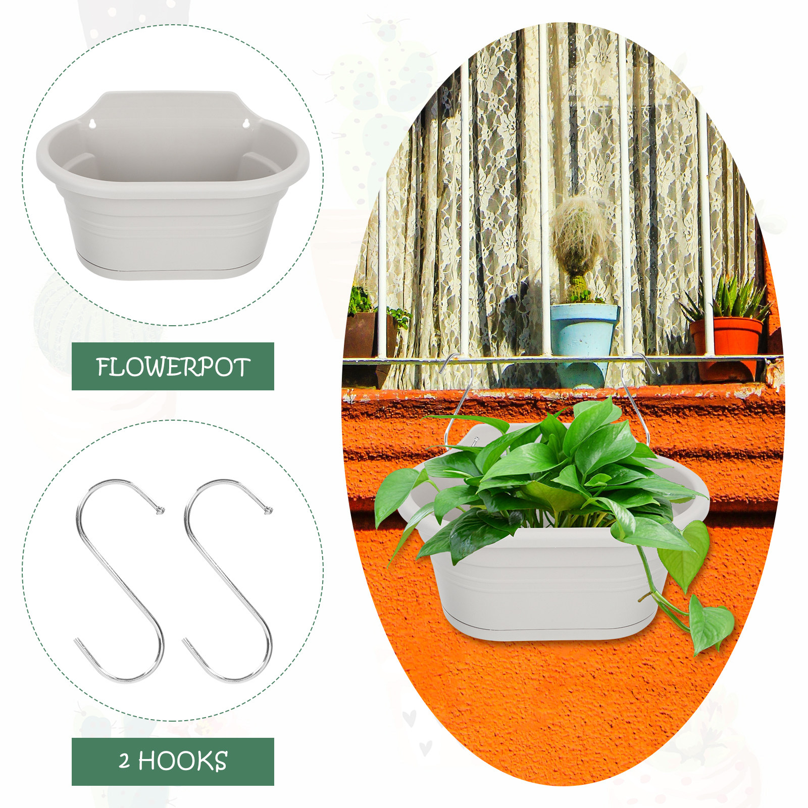 1Set Wall Hanging Flower Pot S - Spider Plant Hanging ulasan dan harga