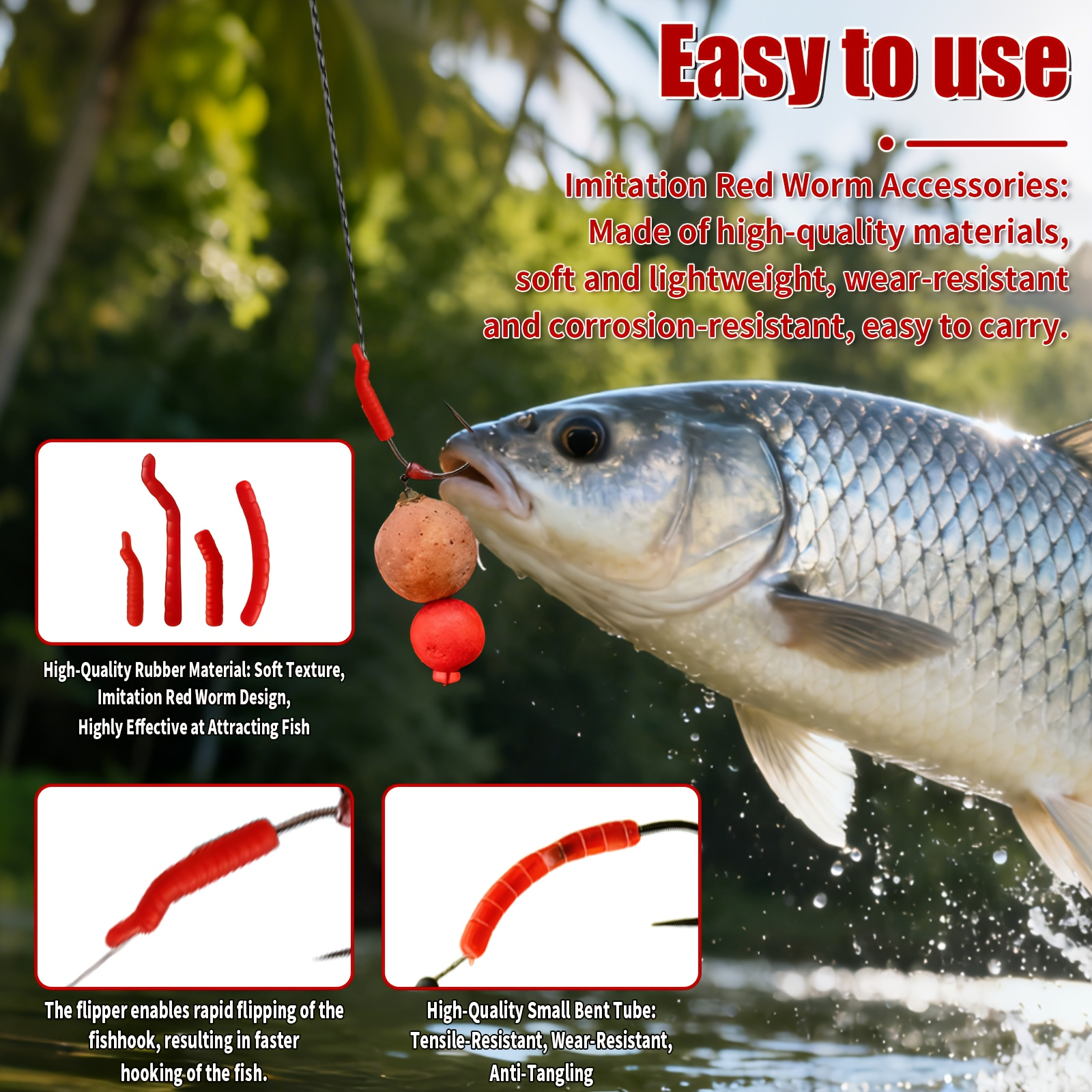 Red Artificial Bloodworm Hook  - Aglaonema Red ulasan dan harga