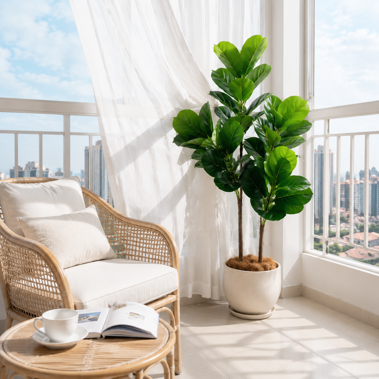 130cm/4.3ft Artificial Ficus L - Ficus Lyrata Tree ulasan dan harga