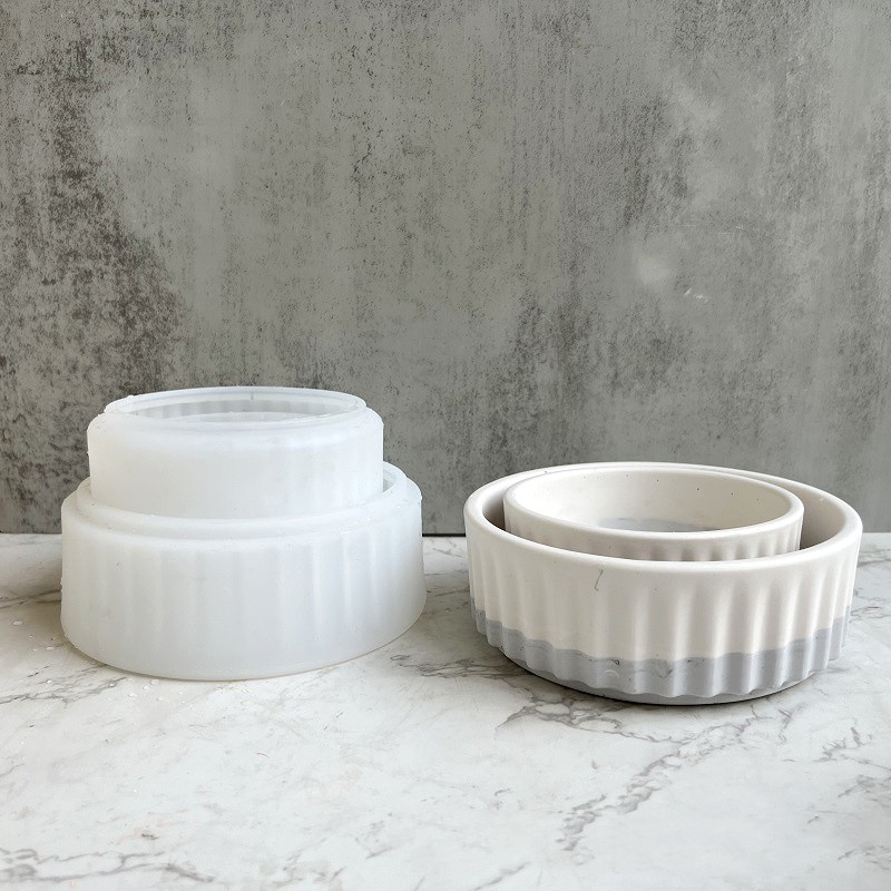 Stripe Flowerpot Silicone Mold - Echeveria Succulent ulasan dan harga
