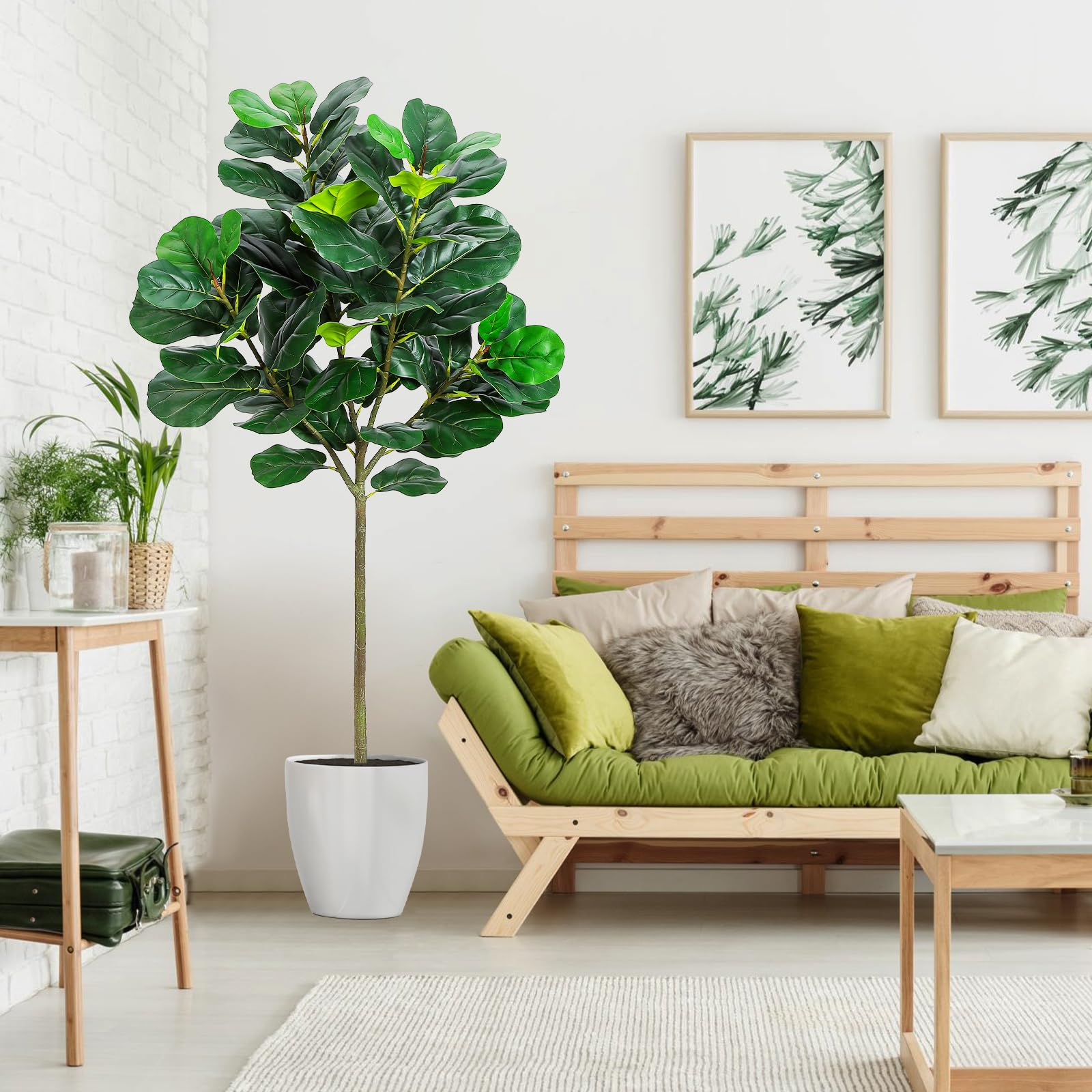 GlowSol 5.2 Ft Artificial Fidd - Ficus Lyrata Tree ulasan dan harga