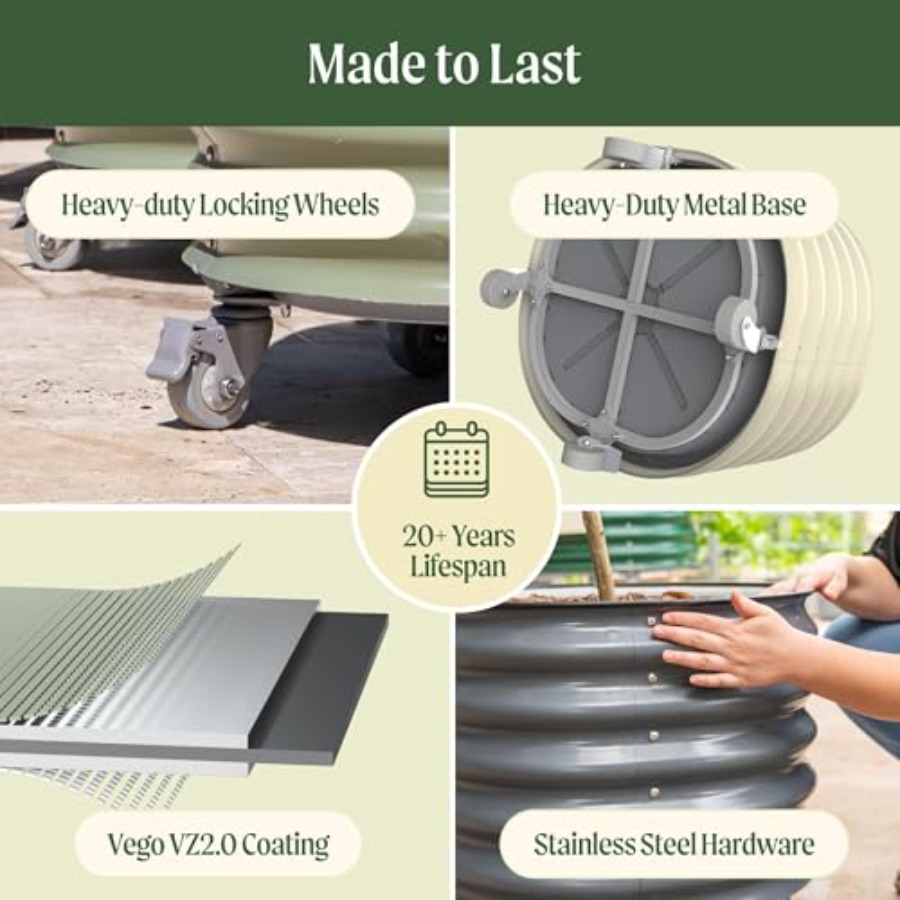 Self-Watering Rolling Metal Ci - Aloe Vera Pot ulasan dan harga